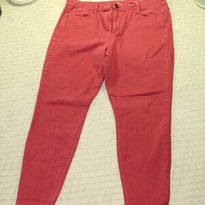 Guess Size 16 Waist Cranberry Red High Rise Skinny Jeans